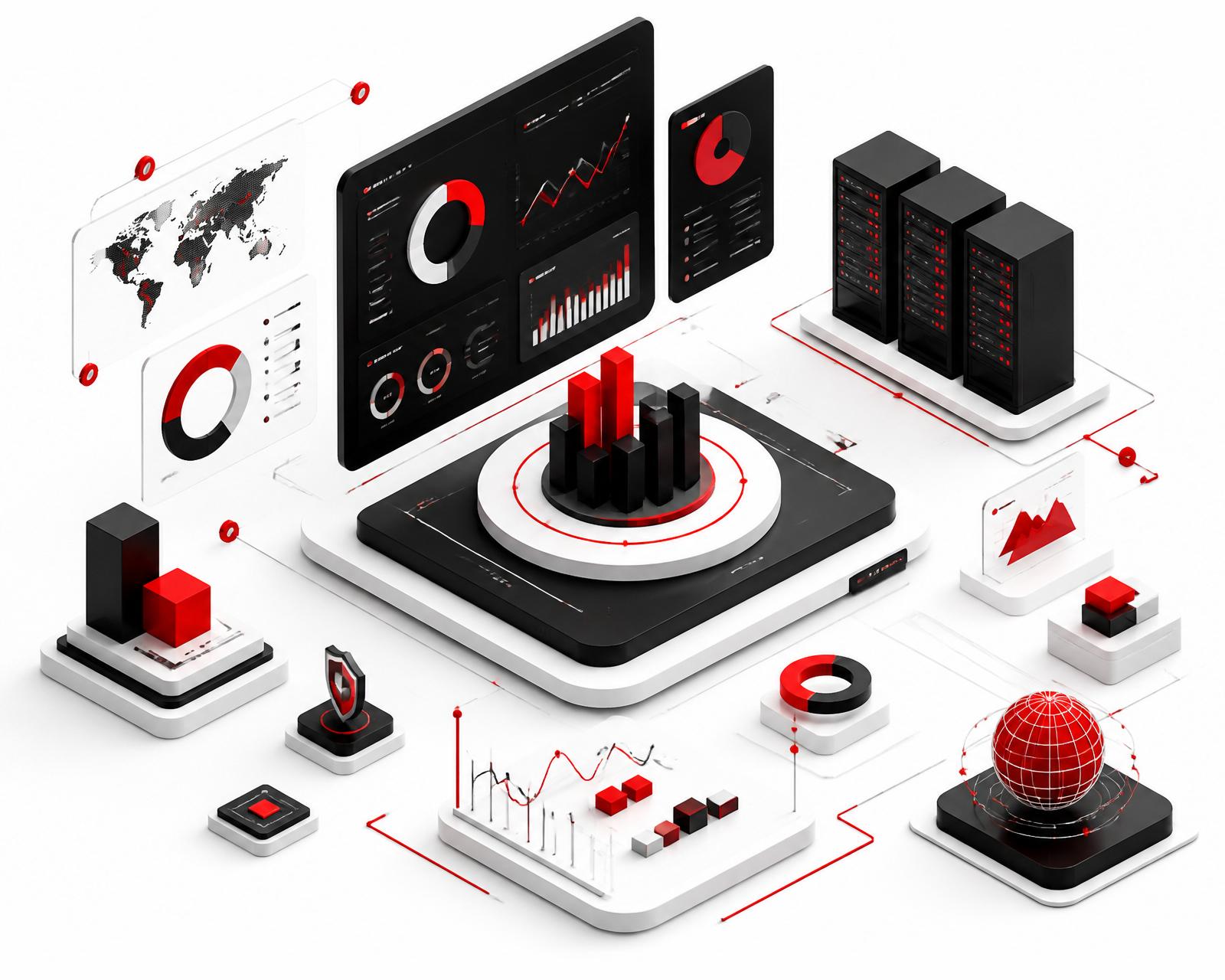 SuperBytes Info — integrated analytics, technology, talent and digital growth solutions illustration